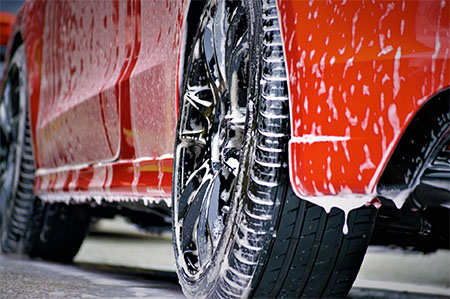 Car being washed